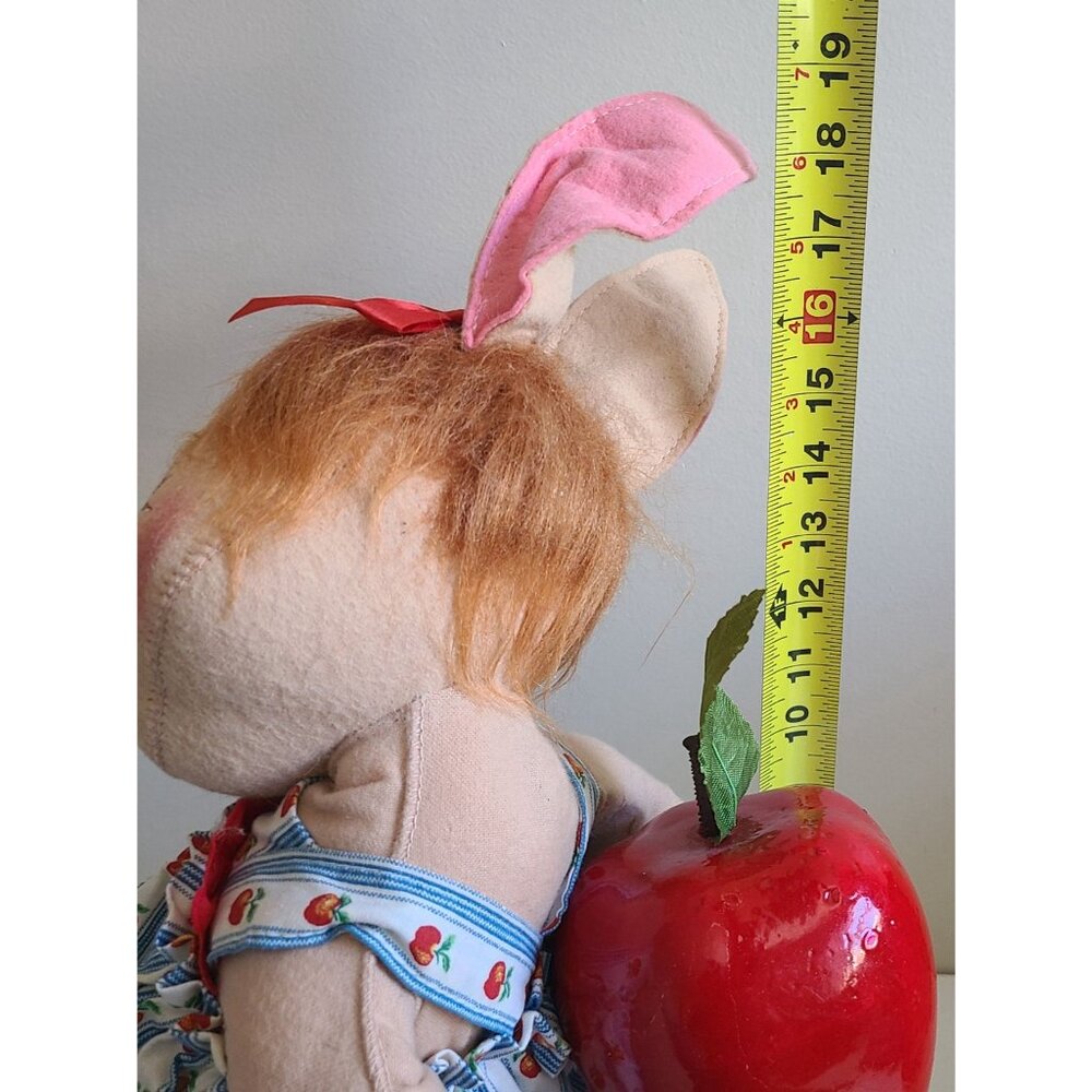 Annalee Mobilitee Country Girl Bunny Holding Apple Vintage 1995 Dolls 18" - Picture 13 of 13